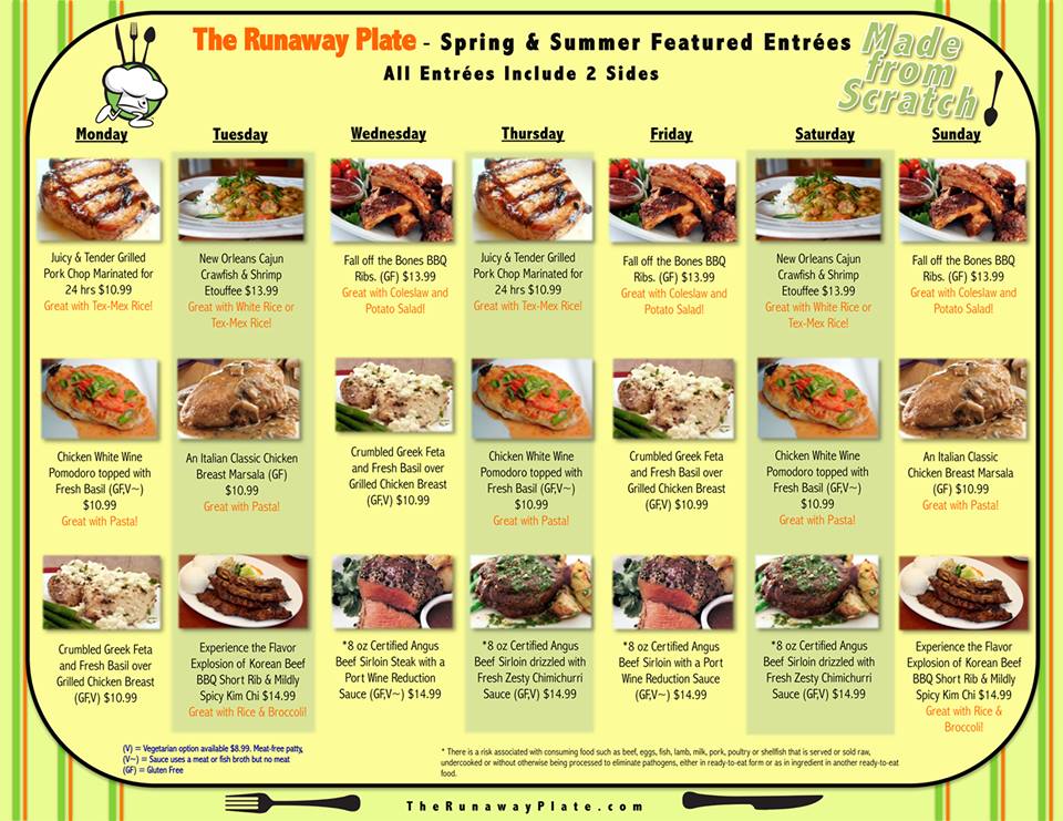 Runaway Plate 2 Menu - The Woodlands Journal